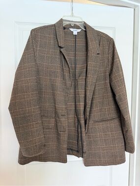 Old Navy Brown Glen Plaid Blazer with Subtle Check